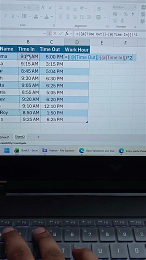 Still calculating working hours manually? ⏰❌ #excel.vali #anjnicomputereducation #spreadsheetmagic
