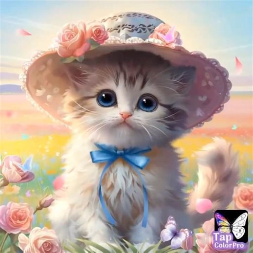 Cats in Hats – Coloring-by-Numbers with Music #cats #catlove #kitties