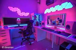 Purple Gaming Setup Anime