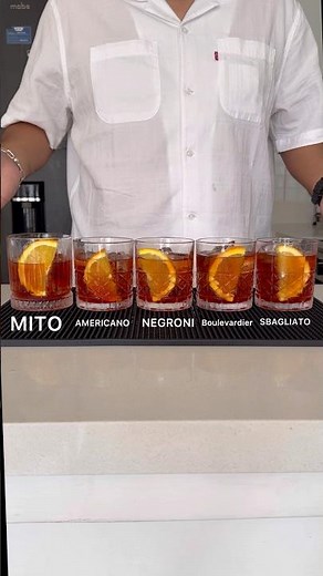 The difference in cocktails: MITO, AMERICANO, NEGRONI, BOULEVARDIER, SBAGLIATO. #drink #cocktail ...