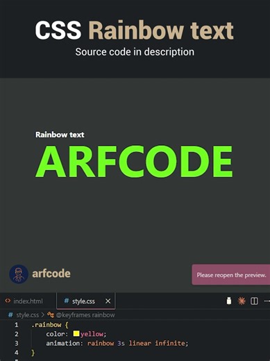 Pure CSS Rainbow text animation 👍 [Frontend, Web design, Web development, CSS, CSS Animation, CSS Tips, CSS Tutorials] Source code: https://drive.google.com/file/d/1AWGGHwYjHxwXcbM4NT8szxOASTuGdc9A/view?usp=sharing #webdeveloper #webdevelopment #webdesign #purecss #htmlcss @TikTok Promosi Indonesia