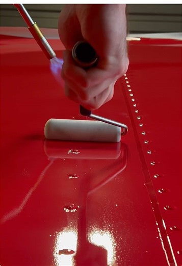 The satisfying process of heating vinyl over truck rivets 🔥 #cocacola #vinylwrap #vinylinstallation