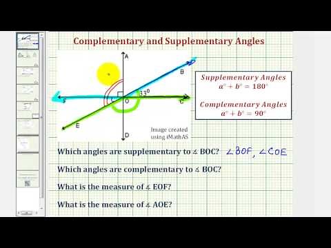 Ex: Determining Supplementary and Complementary Angles