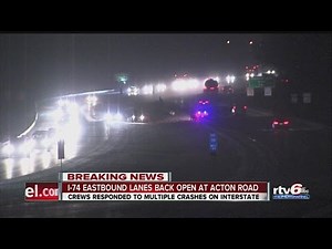 Eastbound I-74 re-opened at Acton Road