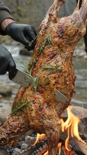 Most Tender Riverfront Goat Roast! 🍖🔥 #Shorts