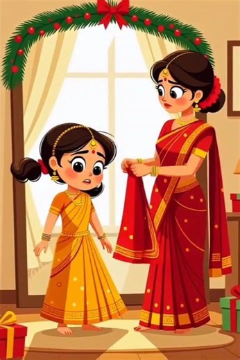 3-Year-Old Girl Getting Ready for Navratri 💃✨ | Cutest Garba Look #youtubeshorts #shorts #cartoon
