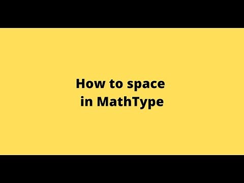 How to space in MathType
