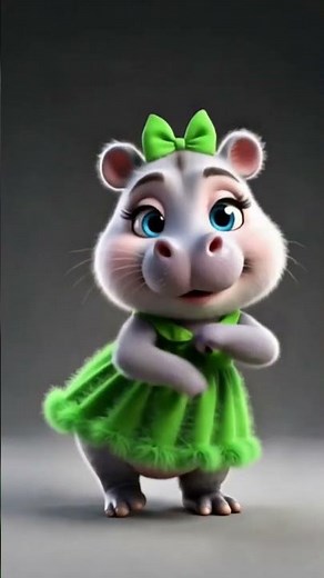 cute hippo 🦛 dance video #new #dance #cartoon #shorts #hippo #viral #shortsfeed
