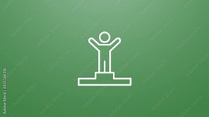 4k animation of First place winner icon. Particles animate symbol in composition and explosion. Two background version: full color and transparent isolated alpha channel.