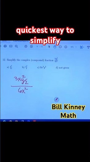 ⚡QUICK! Simplify (3xy^2/2)/(6x^2) | Multiply by a CLEVER 1! 🧠