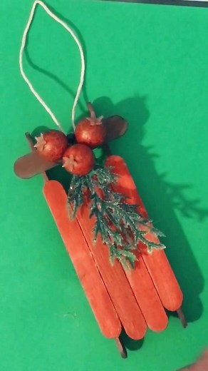 DIY Popsicle Stick Sled Ornament for Christmas