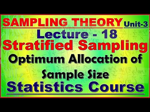 18. Optimum Allocation in Stratified Random Sampling and Variance [ISS_Material]