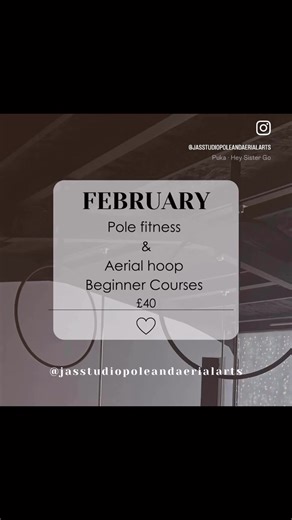 ✨ FEBRUARY BEGINNER COURSES STARTING NEXT WEEK! ✨ If you’ve been thinking about trying pole fitness or aerial hoop but feel nervous — these courses are perfect for you 🤍 Everyone on the course is a beginner, so you’ll all be learning together in a friendly, supportive space. 🖤 Pole Fitness Beginners Course 📅 Feb 3rd – 24th (4 weeks) 🕗 Tuesdays 8:10–9:10pm 💷 £40 🖤 Pole Fitness Beginners Course 📅 Feb 7th – 28th (4 weeks) 🕚 Saturdays 11:10–12:10pm 💷 £40 🤍 Aerial Hoop Beginners Course 📅 F
