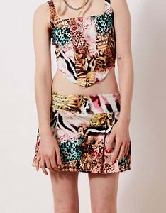 New Girl Order mixed animal print mini kilt in multi | ASOS