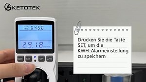 KETOTEK Stromzähler für Steckdose, Stromverbrauchsmesser, Energiekostenmessgerät, Stromkostenmessgerät Mit LCD Bildschirm Hintergrundbeleuchtung und Überlastungsschutz 3680W