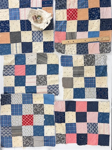 Antique Quilt Blocks, Salvaged Quilting Scraps, Pieces and Parts, Vintage Indigo Fabric #8096 - Etsy Australia
