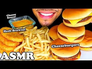 MCDONALD'S CHEESEBURGERS HASH BROWNS FRIES CHEESE SAUCE MUKBANG NO TALKING JERRY ASMR FOR 24 HOURS
