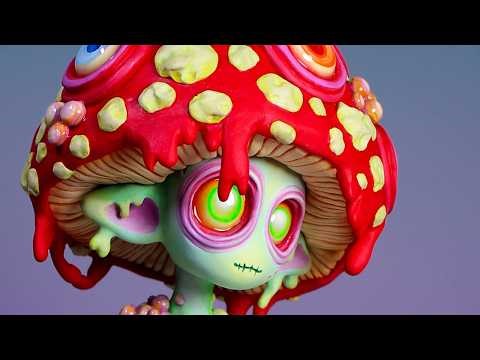 I made a CURSED MUSHROOM with too many eyes!