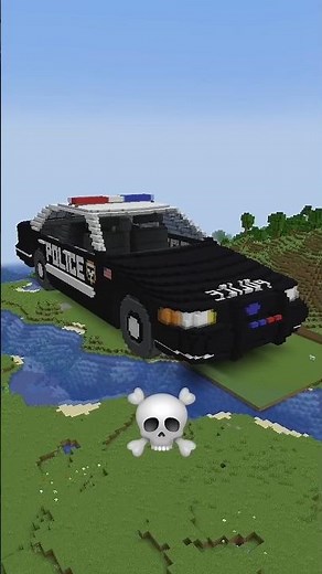 Minecraft Giant Police Car Challenge - Noob vs Pro vs Hacker vs Giant God #shorts #minecraft