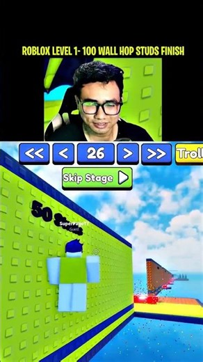 Epic IMPOSSIBLE 0,00000% I Finish Roblox Level 1 - 100 Studs WallHop Moment 😱 Wait For It ... 🤯