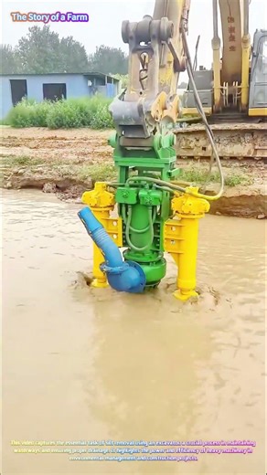 Dredging the Depths: Excavator Clears Out Silt 🚜💧