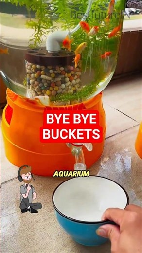 I will NEVER lift a bucket again! 🛑 (Genius Drain Hack) #lifehacks #aquarium #usashorts #aquascape