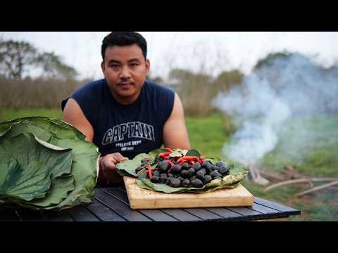 I Spent 3 Hours Cooking Snails in Lotus Leaves with Mud | Primitive Outdoor Cooking