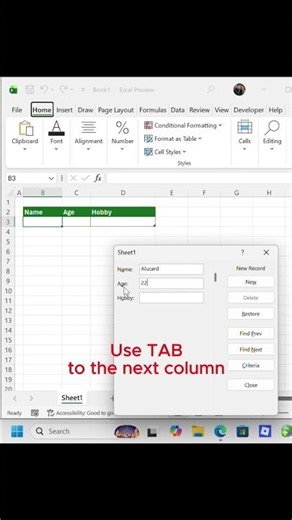 Fill Data Entry in Excel Without Using Mouse #exceltips #excelshortcuts #DataEntry #microsoftexcel
