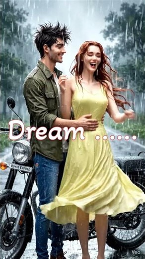Anime Rain Romance 🌧️❤️ | Couple Dance in Rain | Royal Enfield Love Story #Shorts #AnimeLove