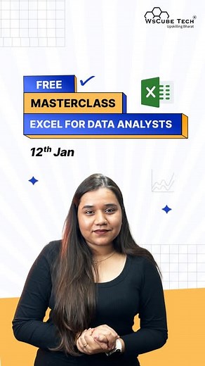 WsCube Tech on Instagram: "Free Masterclass on Excel Link is in bio珞 Session: “Excel for Data Analysts” Date: 12th Feb Time: 7:00 PM - 8:30 PM  What’s in store? ✅ Free Certificate ✅ Interactive Q&A session ✅ Essential Excel Functions & Formulas Don’t miss out! Hurry up, Register Now! #WsCubeTech #Wscube #Dataiscareer #UpskillingBharat #Upskill #DataAnalyst #DataAnalysis #Excel #ExcelforDataAnalysts"