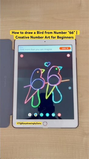 How to draw a Bird from Number “66” | Creative Number Art for Beginners #shorts