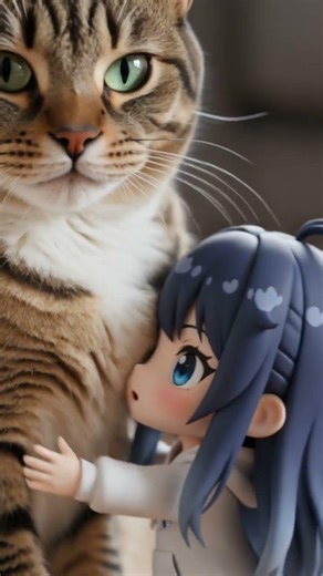Tiny Chibi Gets Licked by a Cat 🐱😹 | Tiny Chibi Adventures #shorts #chibi #anime