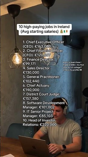 10 highest-paying jobs in Ireland (Avg starting salaries)