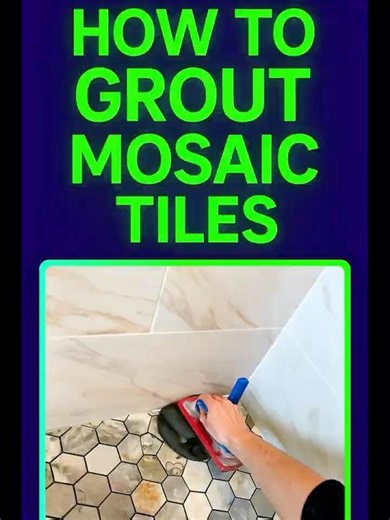 Stop Doing This Wrong… How to Grout Mosaics FAST #tilework #contractorlife #diytips #bathroomremodel