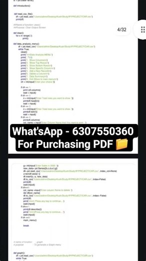 IP Project File || CLASS 12th [2025-26] || CAR SALES ANALYSIS SYSTEM