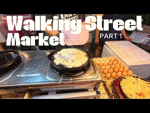 Sunday Walking Street Market - Part 1 - Oyster Omelet & Sweet Potato Balls