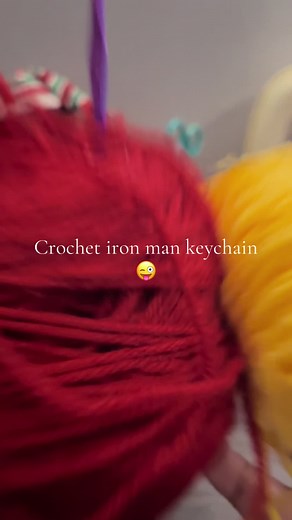 Create a Mini Iron Man Crochet Keychain