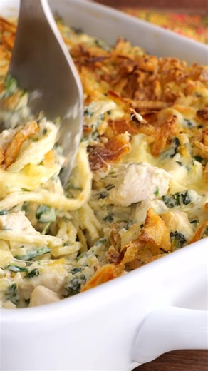 Plain Chicken® on Instagram: "Monterey Chicken Spaghetti Casserole – my whole family went crazy over this easy chicken casserole!! Even our super picky eaters! ⁠ ✨Comment RECIPE and I'll DM you the recipe link✨ ⁠ Chicken, spaghetti, sour cream, cream of chicken, spinach, Monterey Jack Cheese, and french fried onions. Makes a great freezer meal! This is the most requested dinner in our house.⁠ 🐔⁠ Click on the blue link in my bio @plainchicken to get the recipe - click the link & then click the p