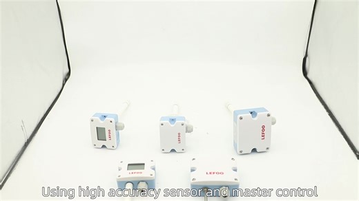 LEFOO Ducted Type HVAC Analog Output 0-10V 4-20ma Pt1000 Temperature Modbus Sensor Temperature Transmitter with Display