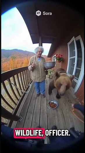 Bodycam: Officer Confronts Grandma Feeding a Bear on Her Porch
