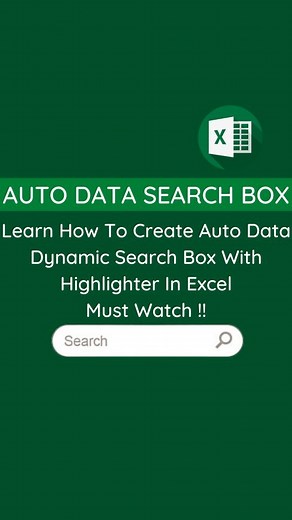 Ikhlas Ansari | Auto Dynamic Data Search Box With Highlighter In Excel🔥| Excel Tips | Excel Tricks | Excel Tutorials. . . . . . In This Video I Will Show... | Instagram