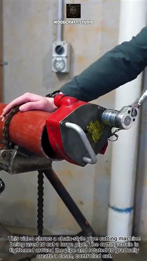 This Chain Pipe Cutter Makes Tough Pipe Cuts Look Easy on Tough Jobs! #Plumbing #Tools #PipeCutting