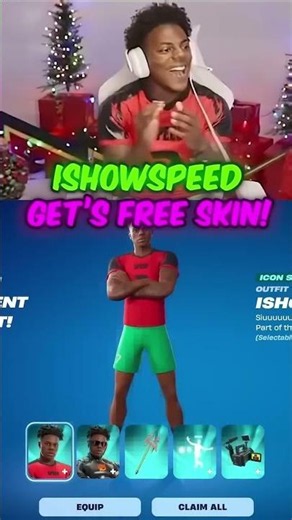 😳 IShowSpeed FINALLY Got His Own Skin in Fortnite… FOR FREE! #fortnite #ishowspeed