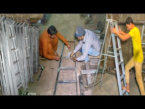 Manufacturing process of Safety Ladder in Factory Mass Production Process of Ladder Folding