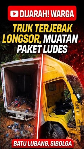 Truk Pengantar Paket Dijarah Usai Terhenti Akibat Longsor di Sibolga#beritaterkini #feedshorts