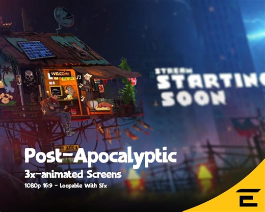 Post-apocalyptic City Background With SFX | Survival Stream Overlay Pack – Animated Screens 1080p Loop - Etsy