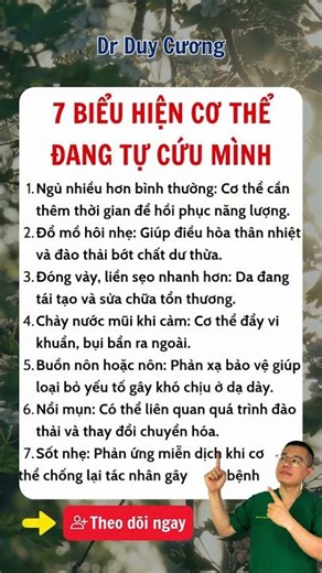 7 biểu hiện cơ thể đang tự cứu mình | Dr Duy Cương
