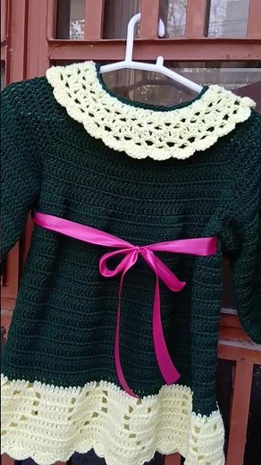 crochet dress for girl #crochet #crochetcrosai #foryou #trend #sweater #tutorial #dress #frock #new