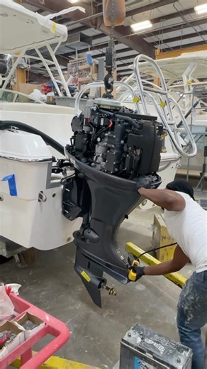 It's #WorldCatWednesday and we are back with another episode of Behind The Cat. Have you ever wondered what the process is like for getting motors from crate to boat? We're here to show you today! Join us every Wednesday as we pull the curtains back and give you a glimpse into the various manufacturing processes & what it takes to build a World Cat. #WorldCat #WorldCatBoats #MadeInNC #ABetterWayToBoat #ManufacturingProcess #BehindTheCat #BehindTheScenes | World Cat