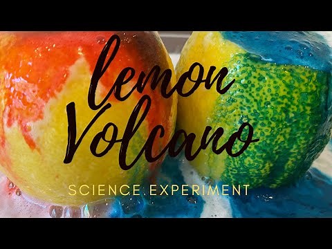 COOL COLORFUL LEMON VOLCANO SCIENCE EXPERIMENT USING BAKING SODA, LEMON JUICE AND DISH SOAP FOR KIDS